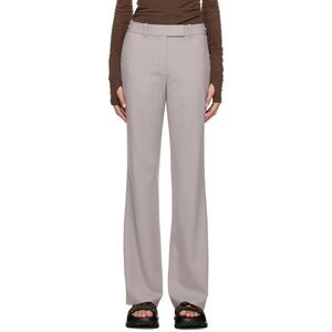 HELMUT LANG Straight Leg Wool‎ Trouser Mauve Grey NWT Sz10
